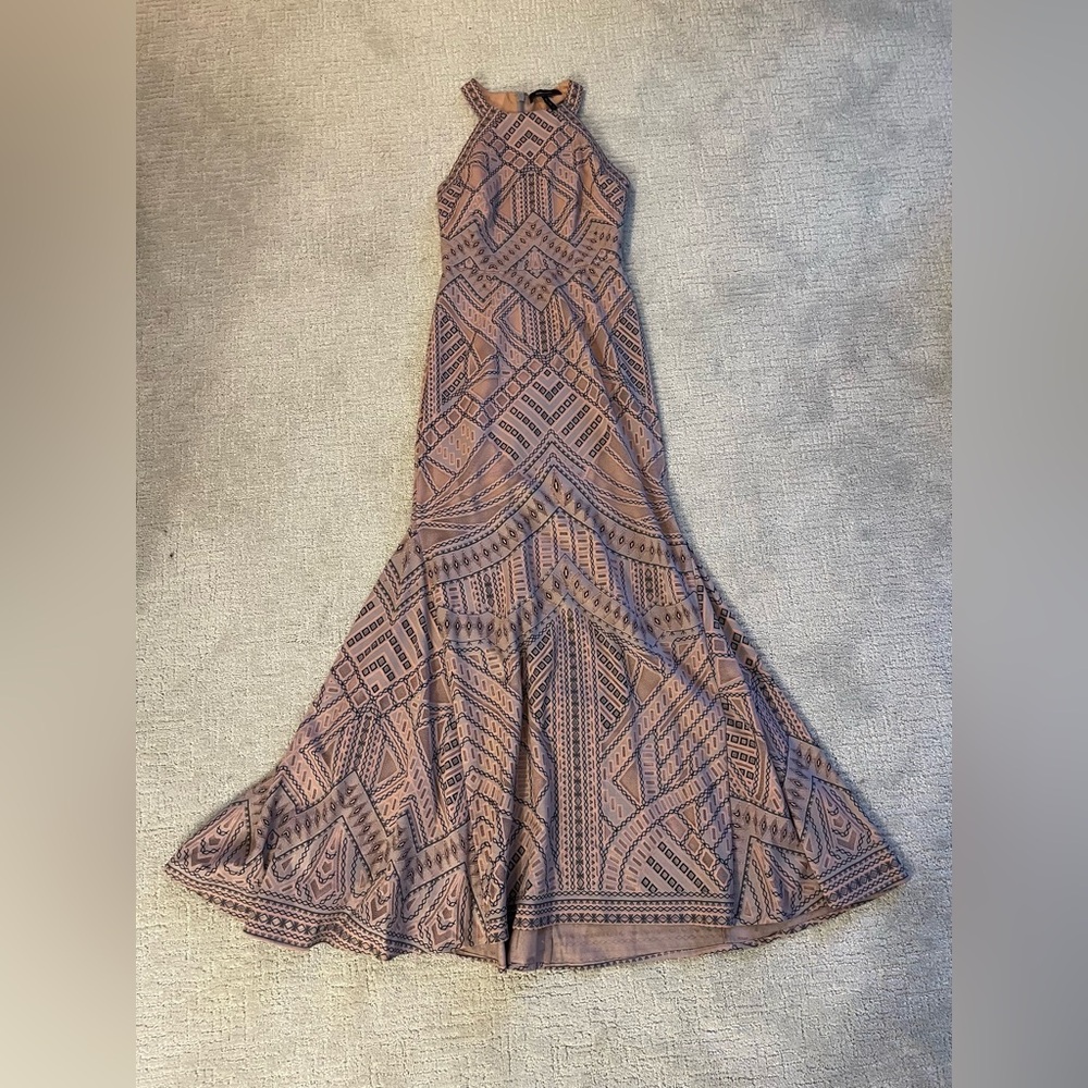 Vintage BCBG Maxazria Elegant Geometric Patterned Dress - Pre-Worn